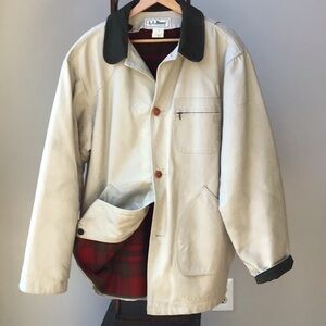 LL Bean 80s Lined Wool Field Chore Barn Jacket Coat R642 USA